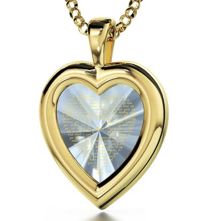 "I Love You" Gold Plated Necklace Cubic Zirconia